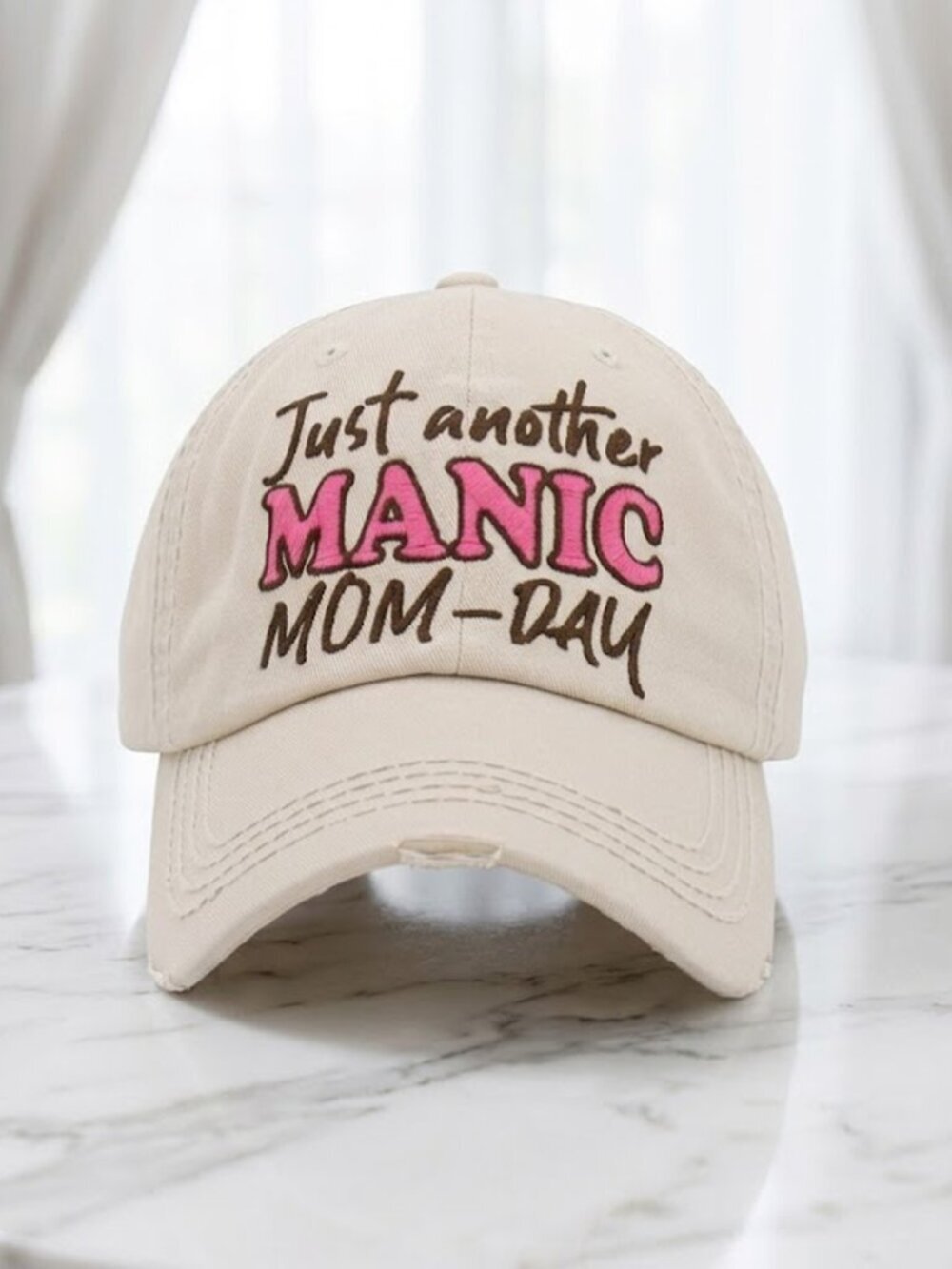 Ladies Stone Just Another Manic Mom Day Baseball Hat